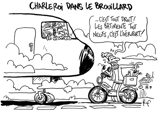 L’aéroport de Charleroi face au brouillard