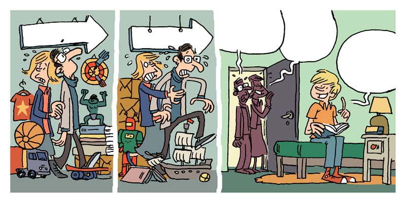 Strip humoristique Le désordre pour les éditions Averbode.