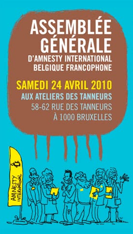 Affiche et dessin pour l'assemblée générale de Amnesty international Belgique francophone.