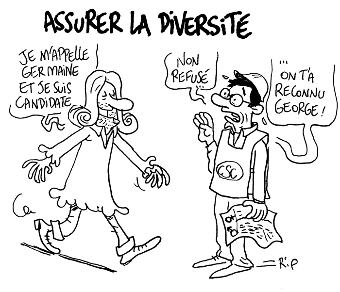 Dessin sur les élections sociales. Pour le syndicat CSC. ©Vincent Rif