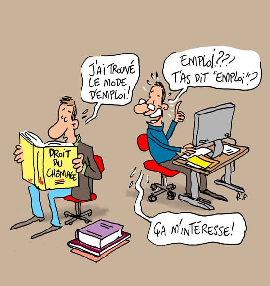 Droit du chômage - dessin de presse