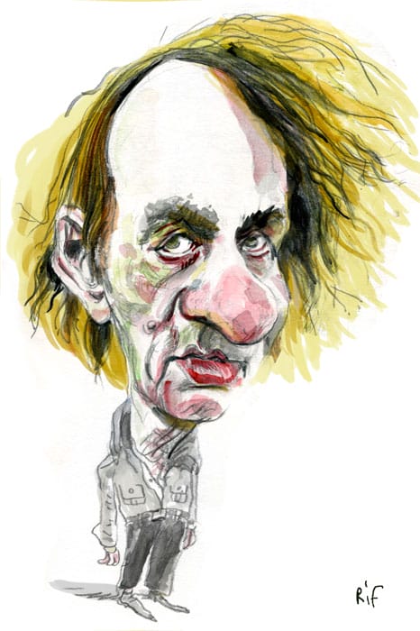 Caricature de Michel Houellebecq