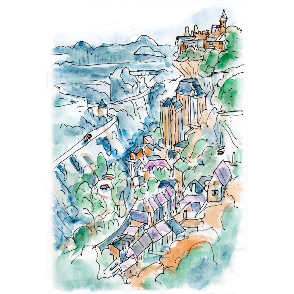 Aquarelle de Rocamadour