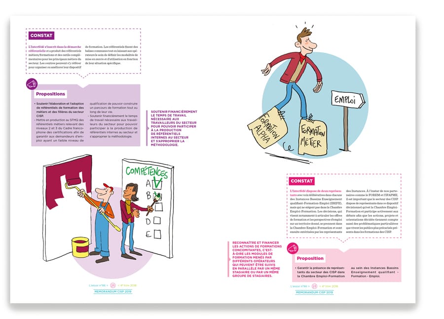 Deux pages intérieures illustrées [la maquette et la mise en page a été réalisée par le Studio Olagil]