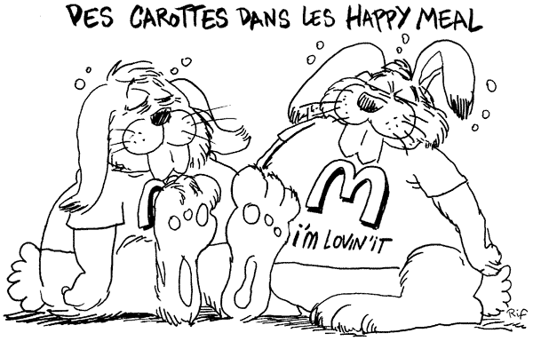 carottes à croquer dans le menu Happy Meal de McDonald