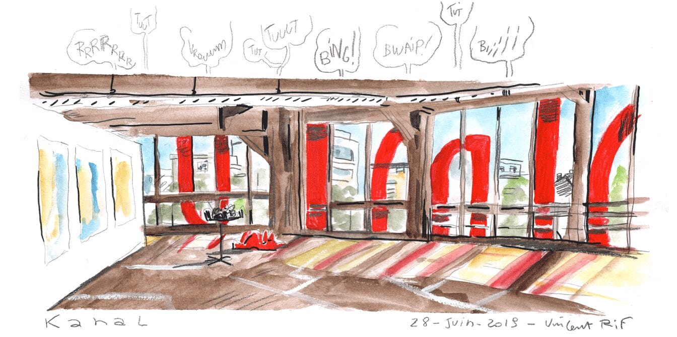 Urban sketching au Canal Pompidou dans le cadre de la fermeture pour travaux