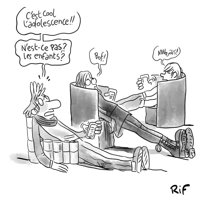 Crise d'adolesence ou crise de confinement - dessin d'humour