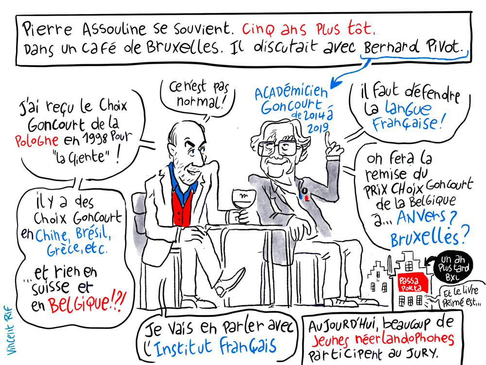 Pierre Assouline, membre de l'académie Goncourt, facilitation visuelle sur