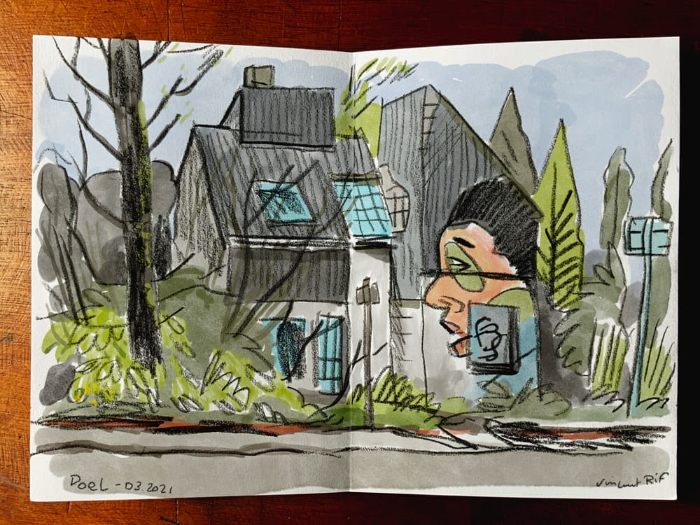 doel-aquarelle-maison-house-modern-abandoned sketchbook-watercolor abandoned houses à doel, belgique, belgium