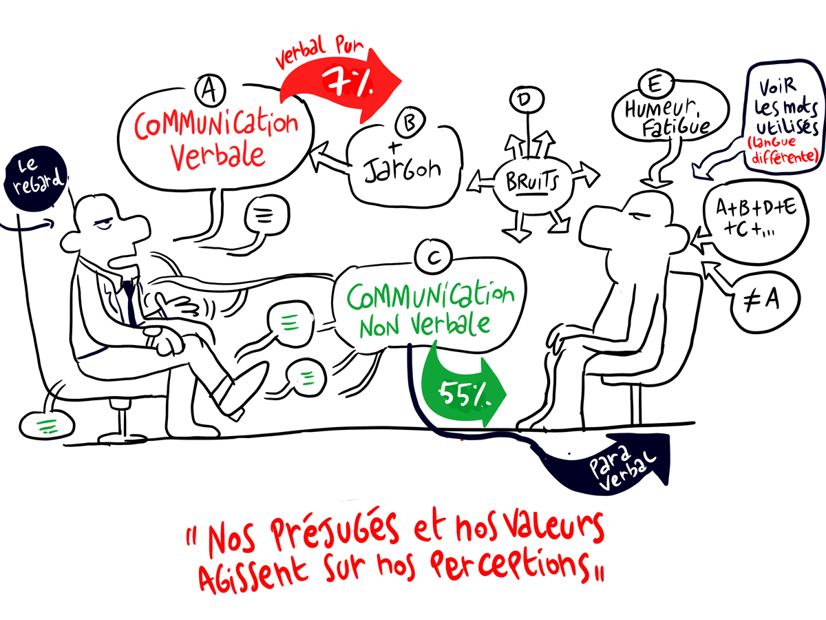Nos préjugés et nos valeurs agissent sur nos perceptions - facilitation visuelle sur l'écoute active