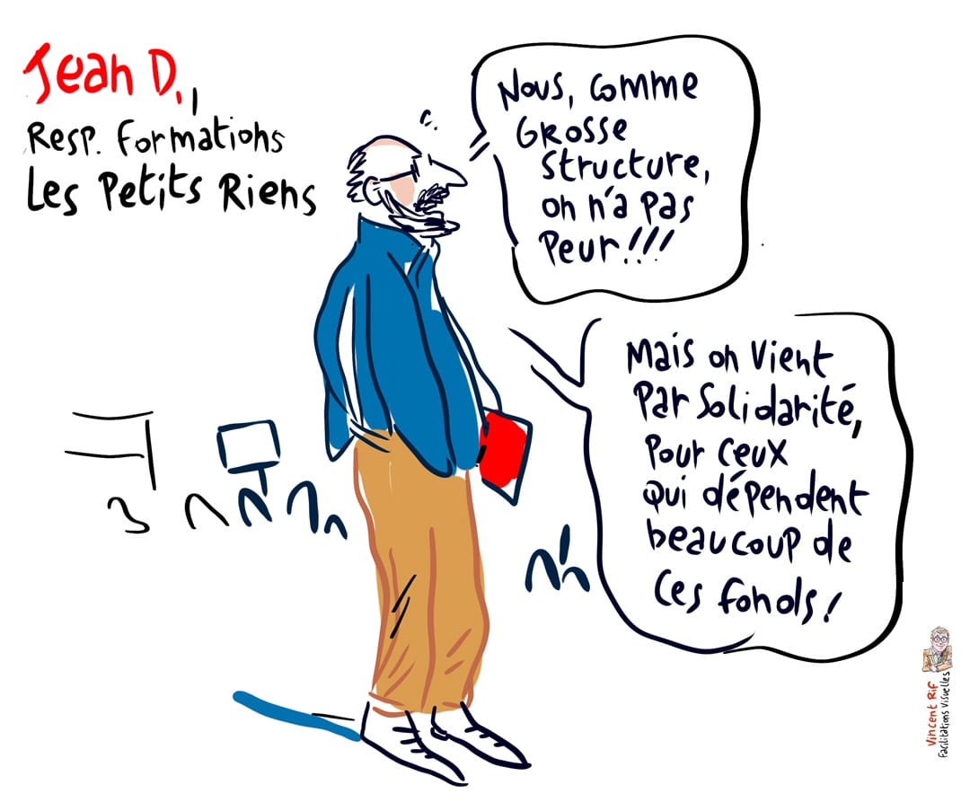 Reportage dessiné de la manifestation du secteur de l'insertion socio-professionnellede la région bruxelloise du 26 octobre 2021