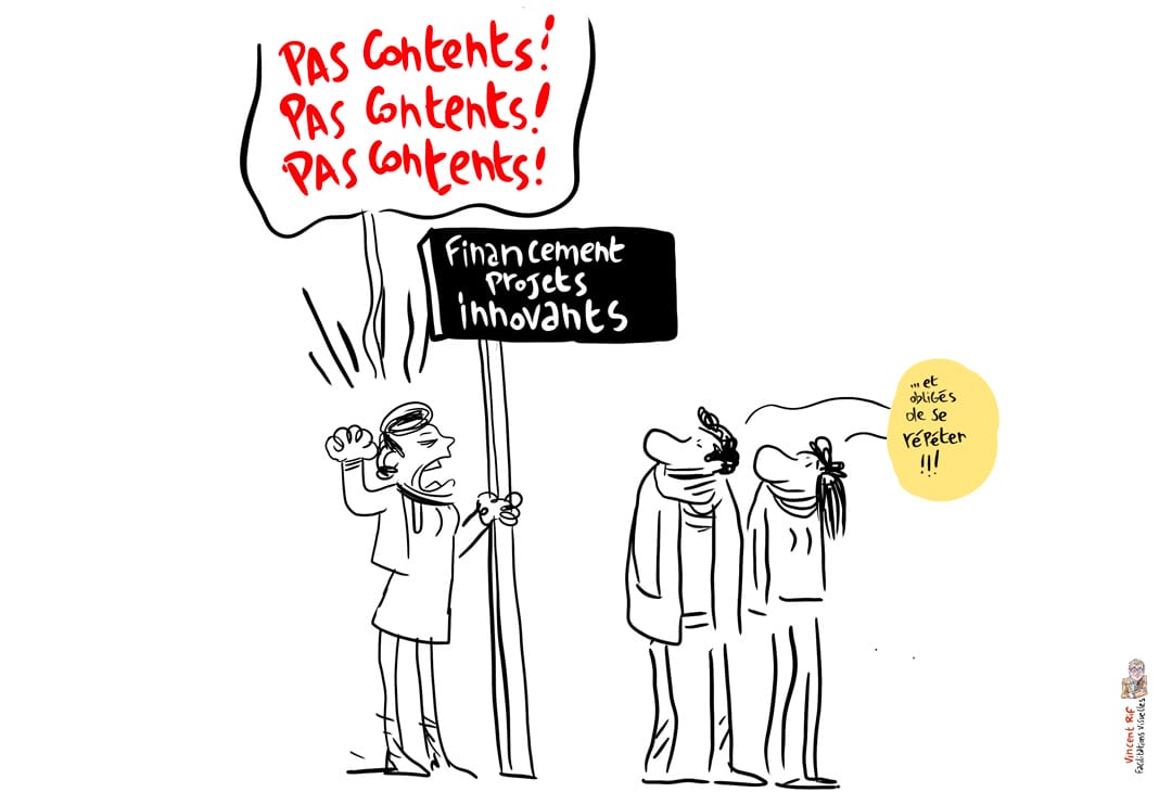 Reportage dessiné de la manifestation du secteur de l'insertion socio-professionnellede la région bruxelloise du 26 octobre 2021