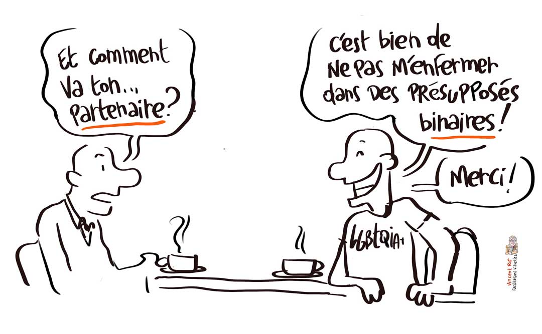 exil-genre-lgbt-langage-partenaire Genre et exil, lutter contre les péjugés et trouver des solutons dans l'acceuil des LGBTQIA+