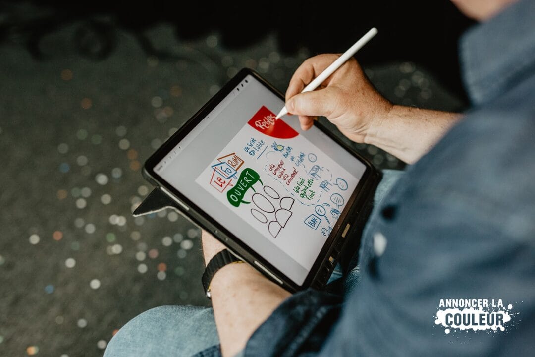 anoncer-la-couleur-facilitation-visuelle-demoratie-ecole Facilitation visuelle d'une journée de réflexion et d'animations sur les outils de démocratie à l'école. Pour l'asbl Anoncer la couleur.