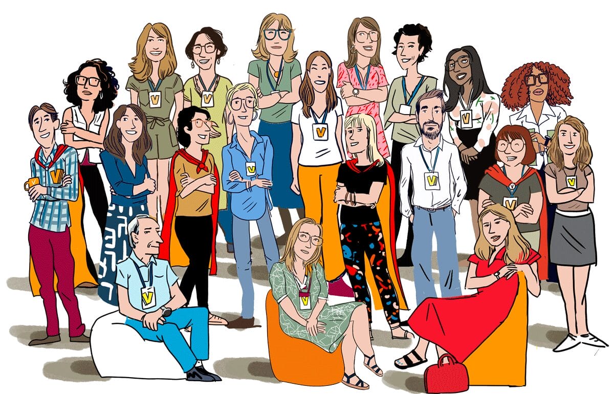 portrait de groupe dessiné
