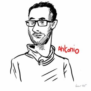 Portrait dessiné sur iPad de Antonio