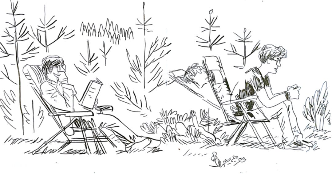Extrait d'un carnet de voyage et de croquis dans les Vosges - le jardin
