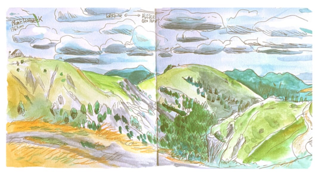 Extrait d'un carnet de voyage et de croquis dans les Vosges - mont hohneck
