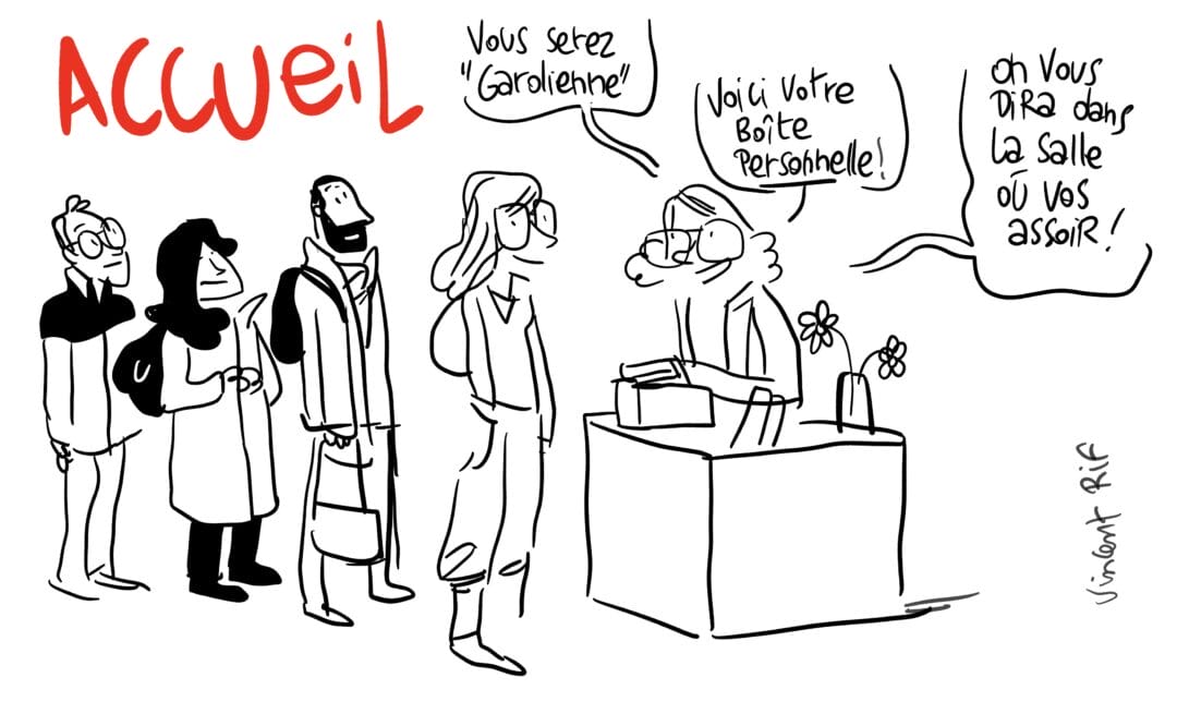 Accueil facilitation graphique pour un wokshop sur la règle du jeu - participants