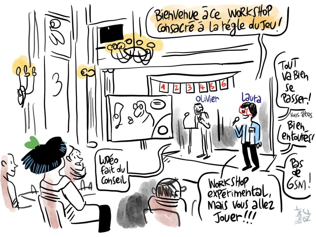 Bienvenue facilitation graphique pour un wokshop sur la règle du jeu - introduction