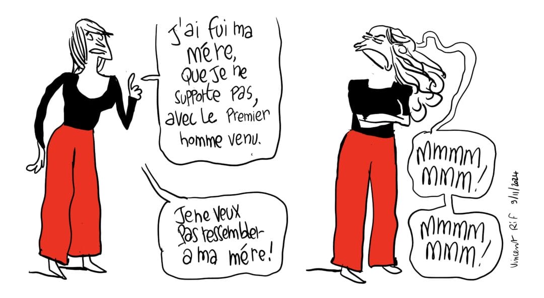 Dessins du spectacle Quelles quelles filles suoporter ressembler à sa mère