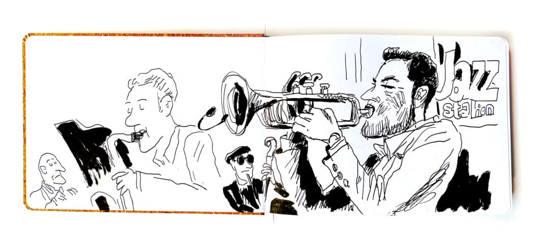 Vincent Thekal Quintet dessin jazz Rémy Labbé