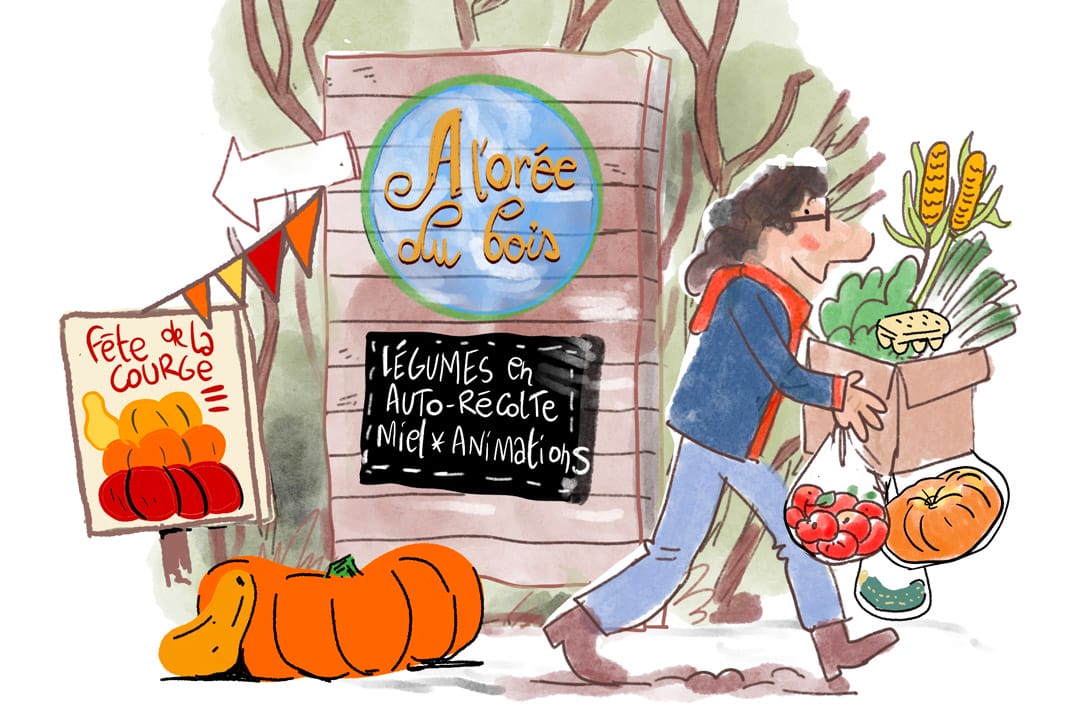 Dessin pour présenter un projet de ferme bio