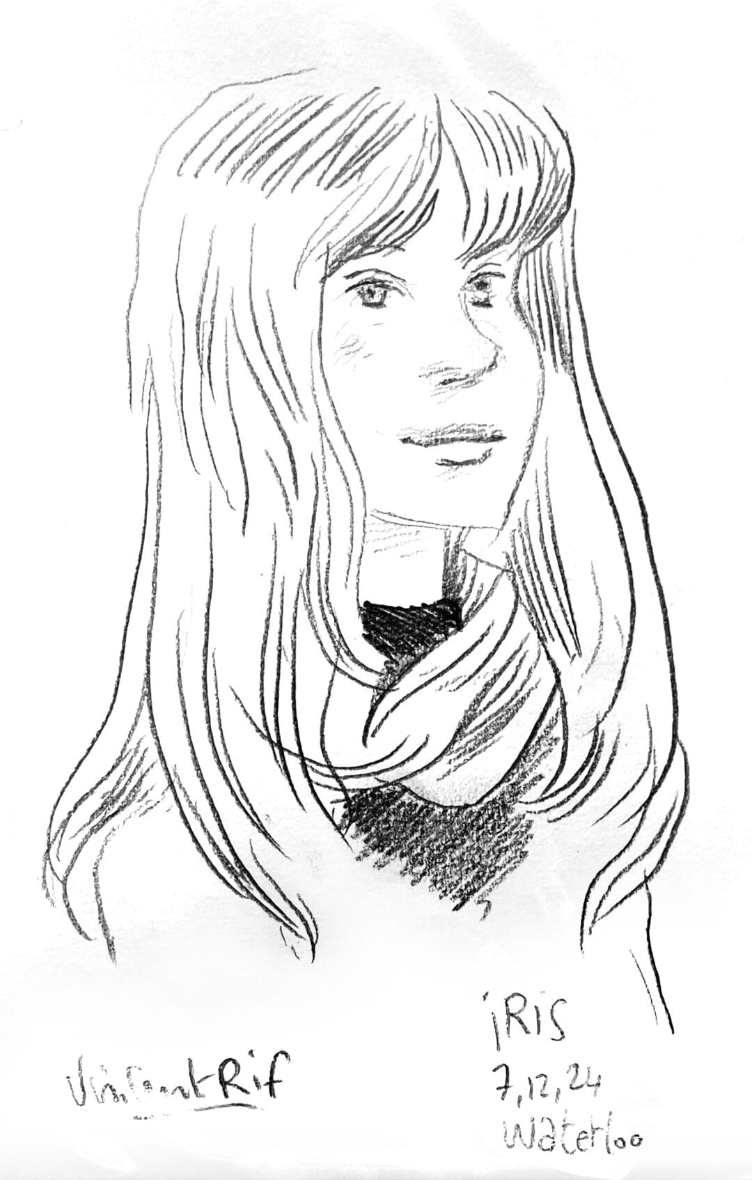 portrait au crayon comme cadeau d'inauguration
