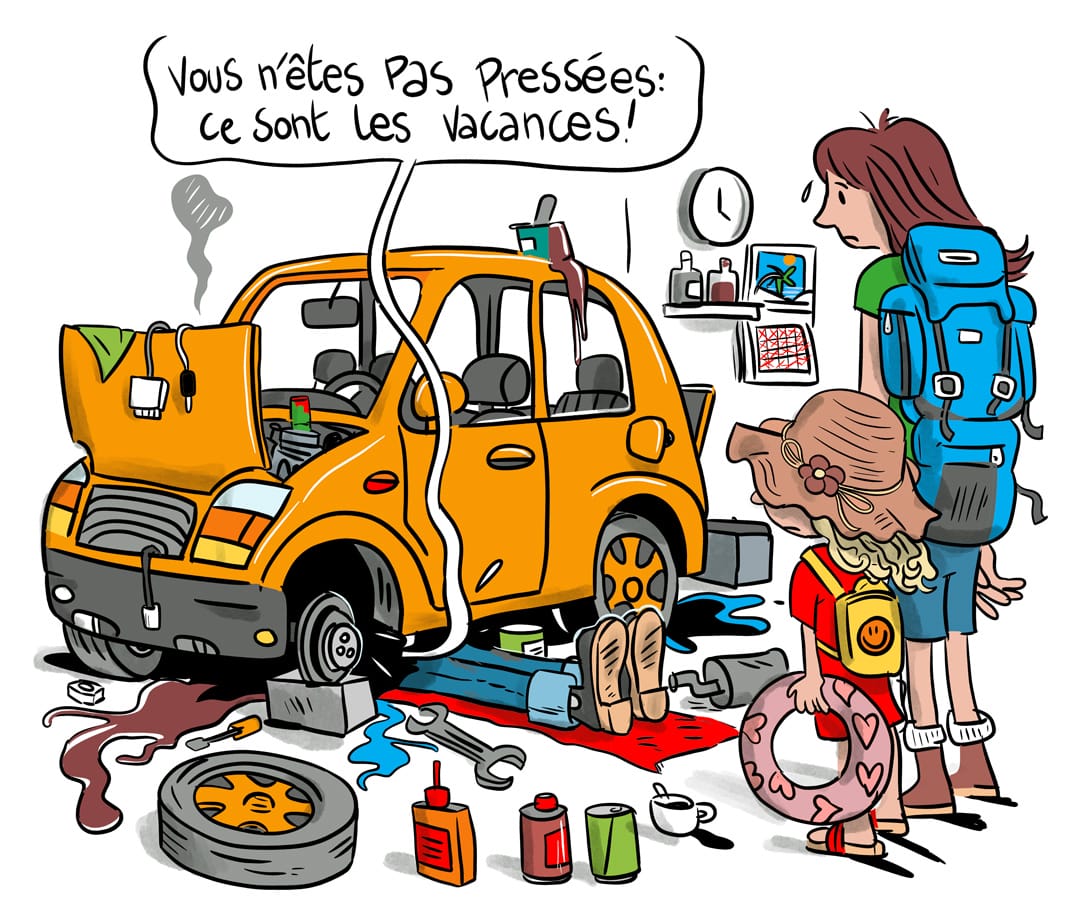 illustration sur les garagistes et les retards de réparation