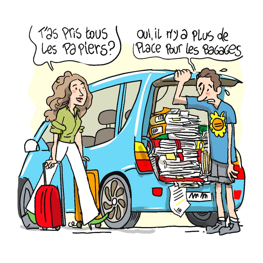 illustration sur les garagistes et les papiers de voiture