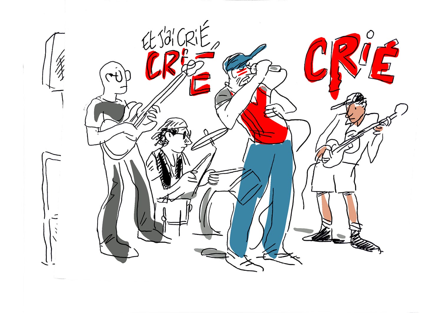Dessins de mariage - concert de rock