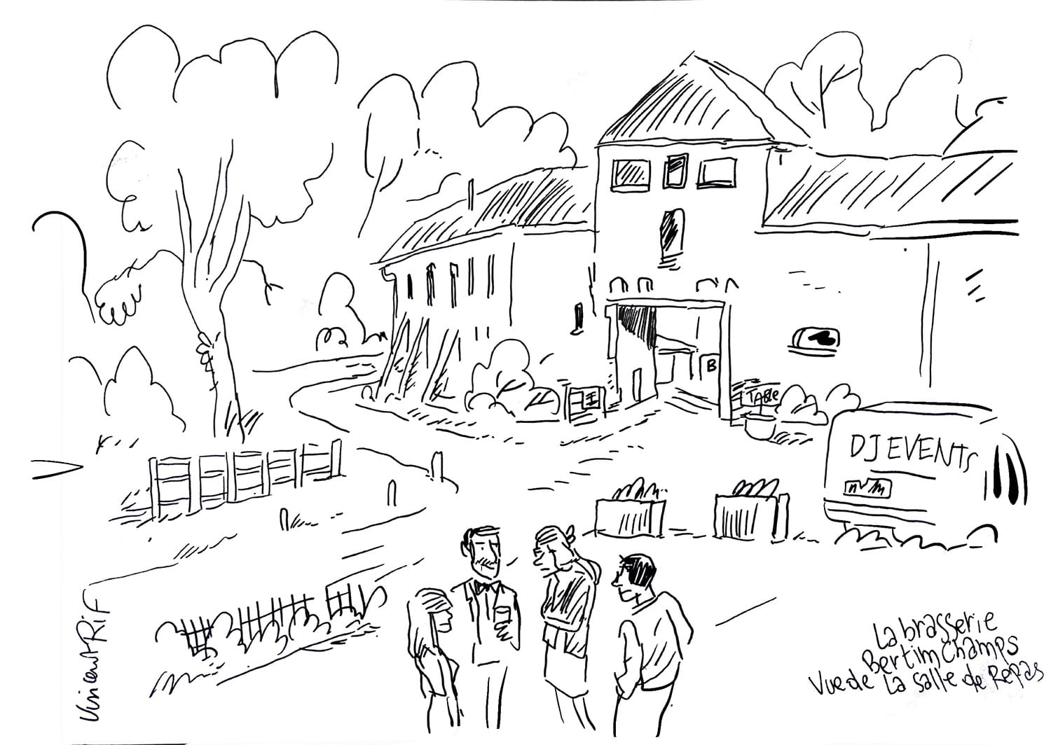 Dessins de mariage - brasserie de Bertinchamps