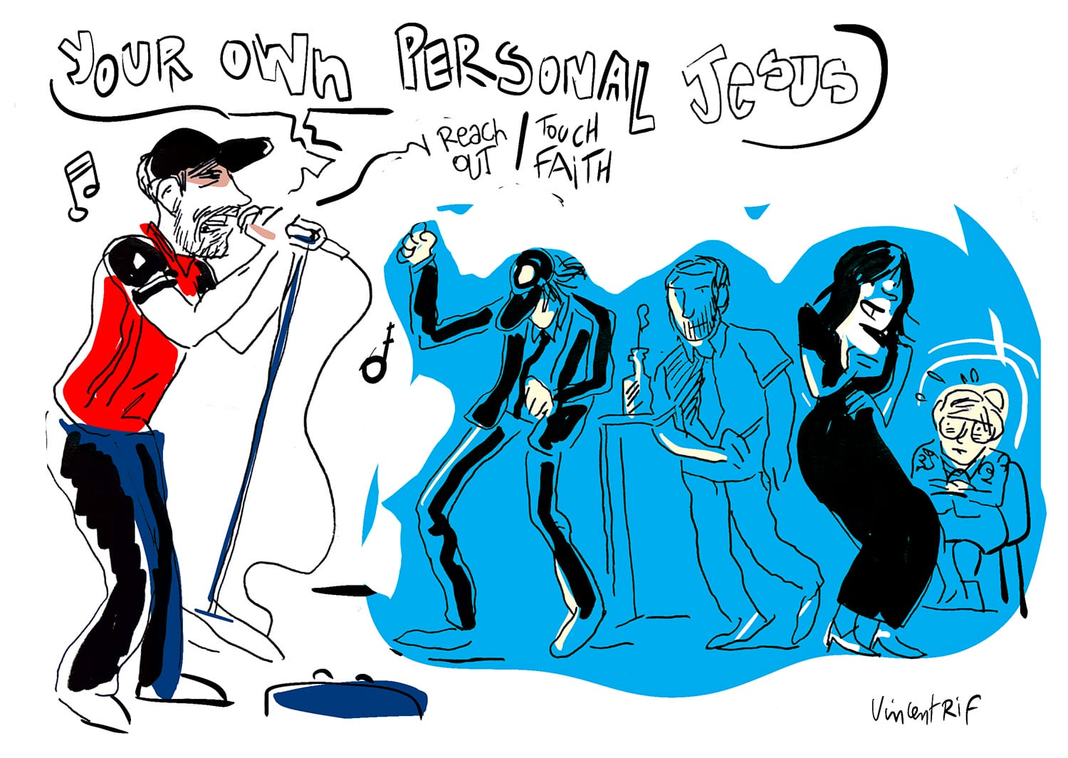 Dessins de mariage - portrait des musiciens
