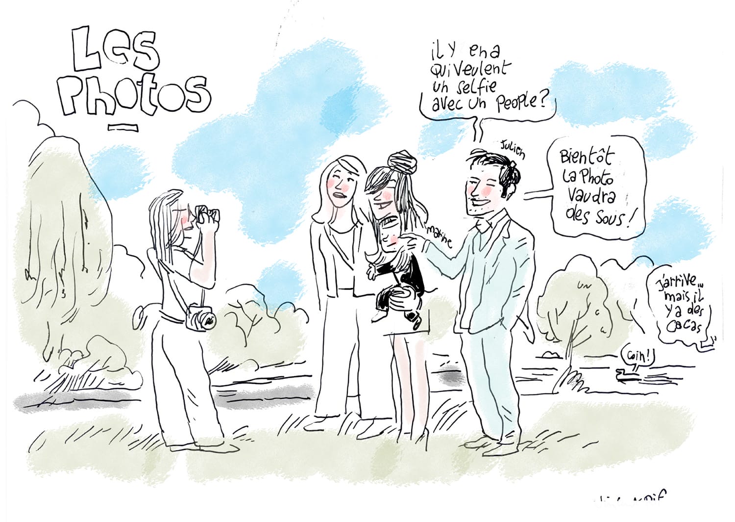 Dessins de mariage - portrait des mariés par la photographe