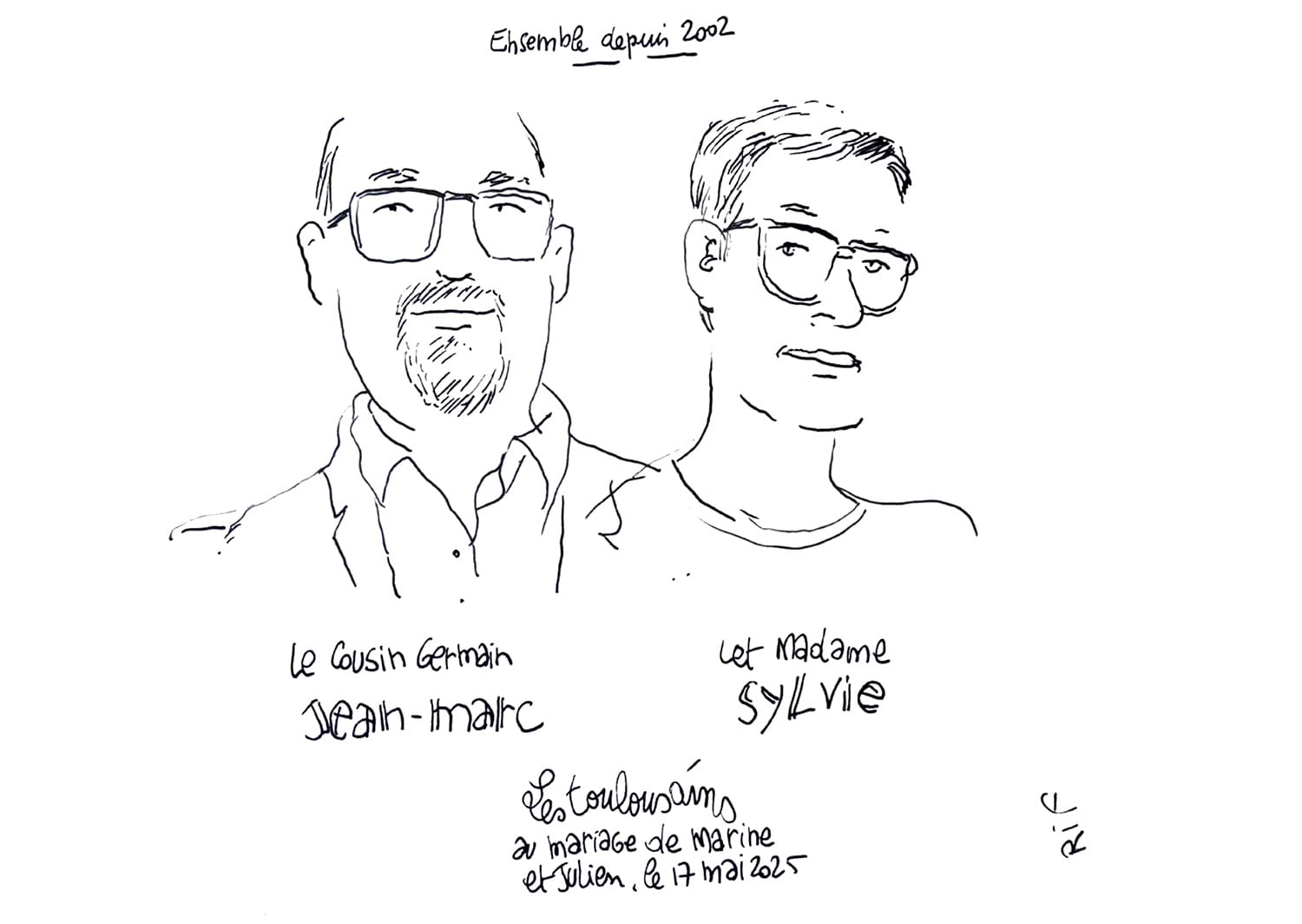 Dessins de mariage - portraits d'invités