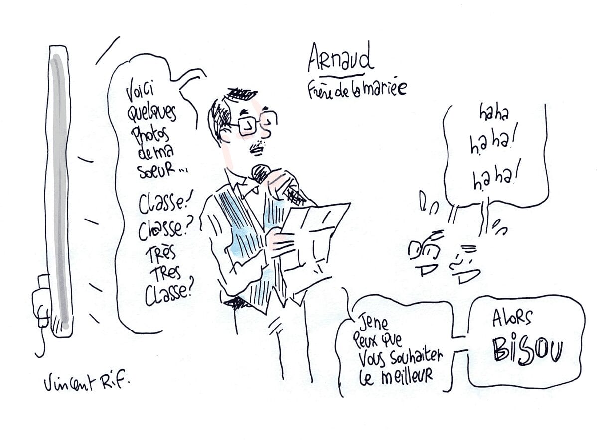 Dessin de mariage - discours du frère