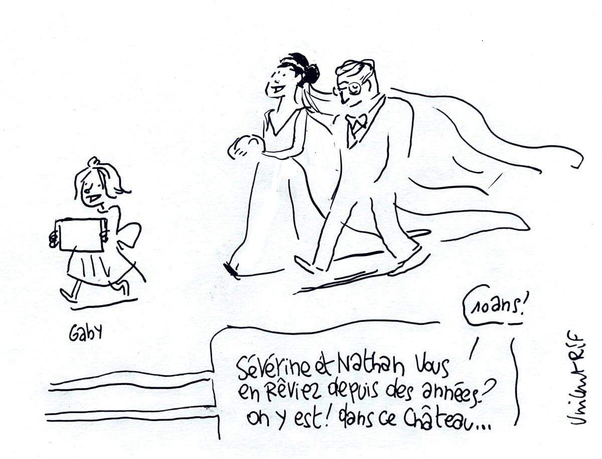 Dessin de mariage - début cérémonie