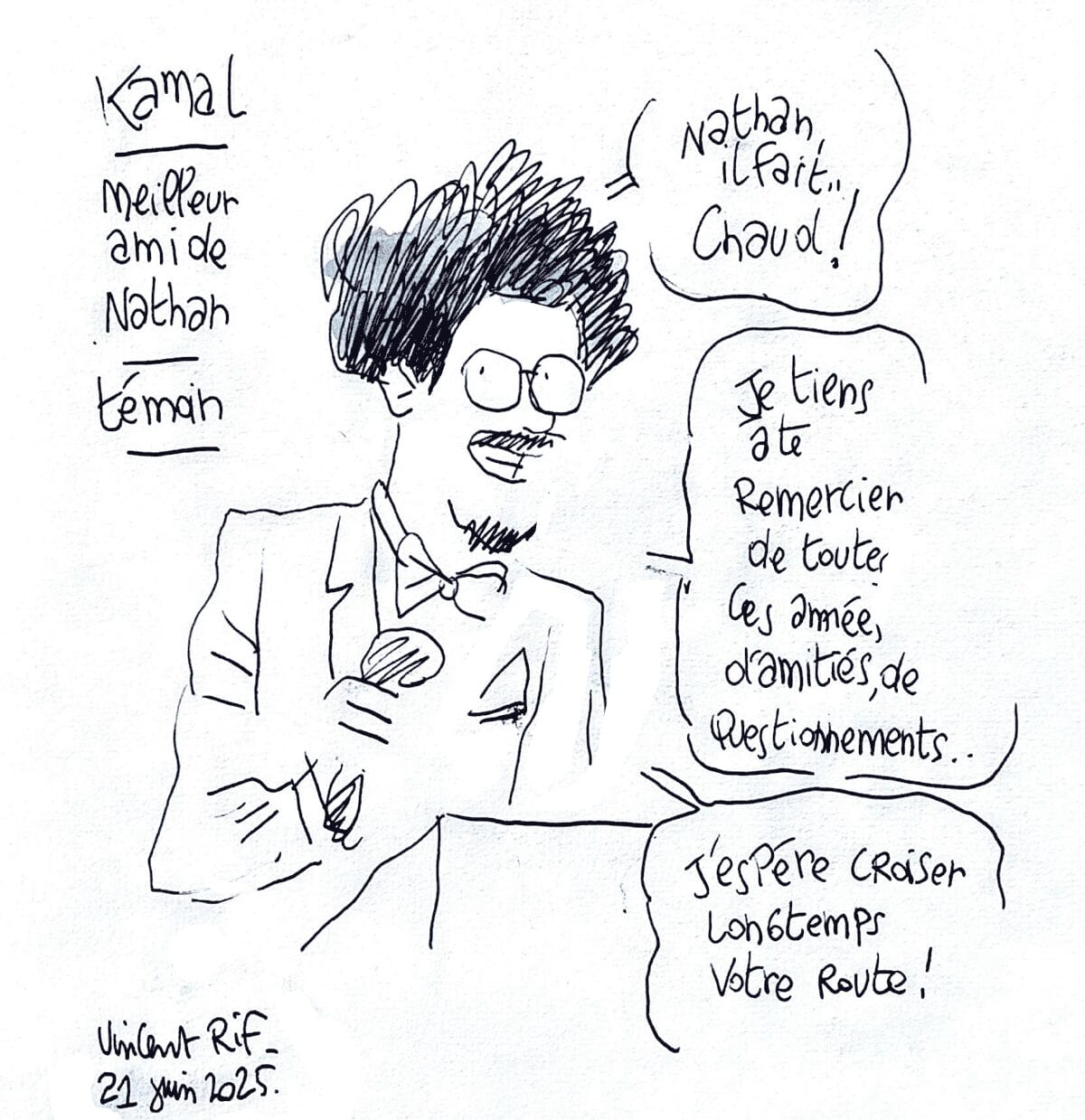 Dessin de mariage - début cérémonie