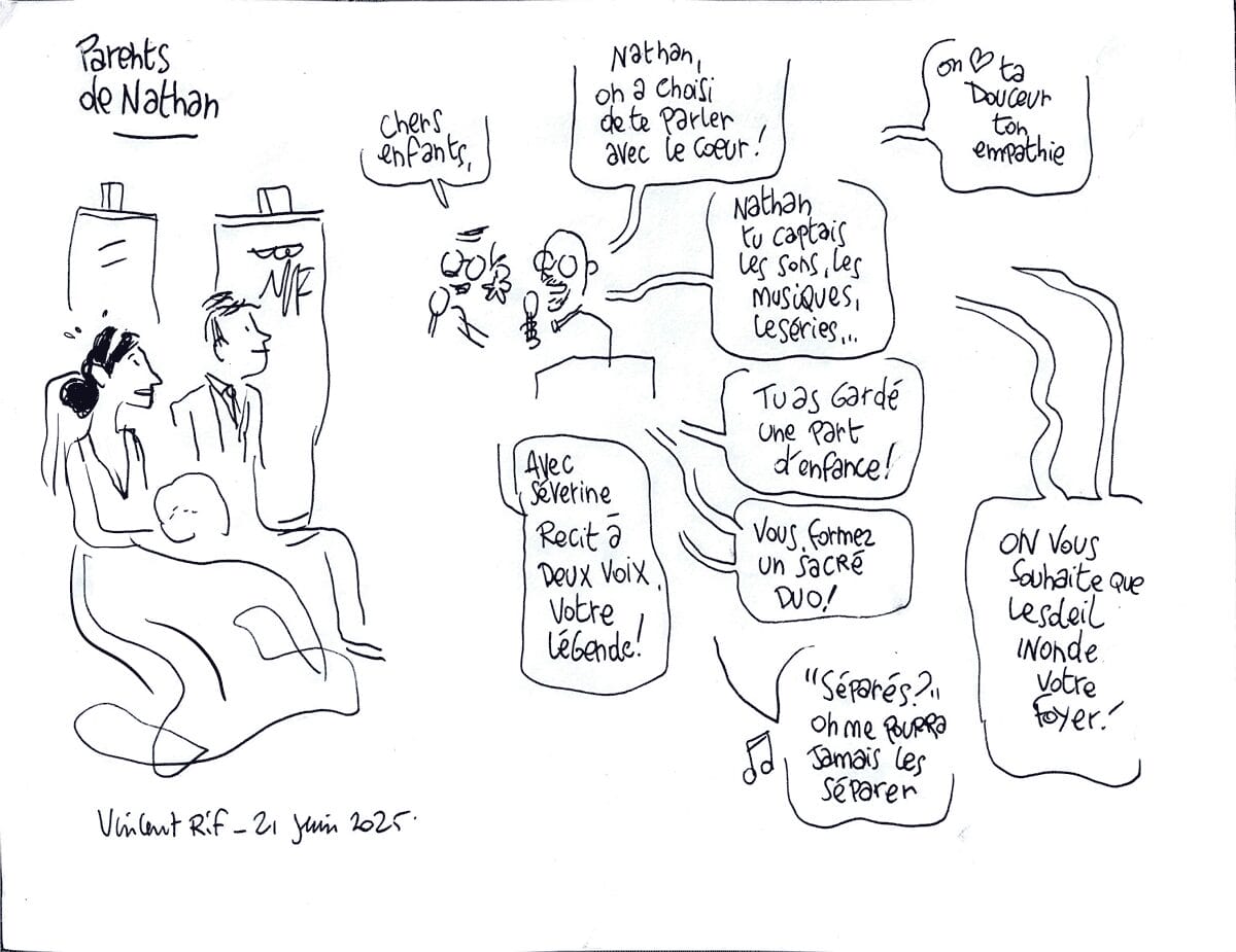Dessin de mariage - début cérémonie
