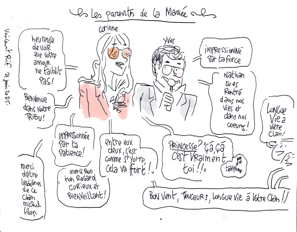 Dessin de mariage - début cérémonie