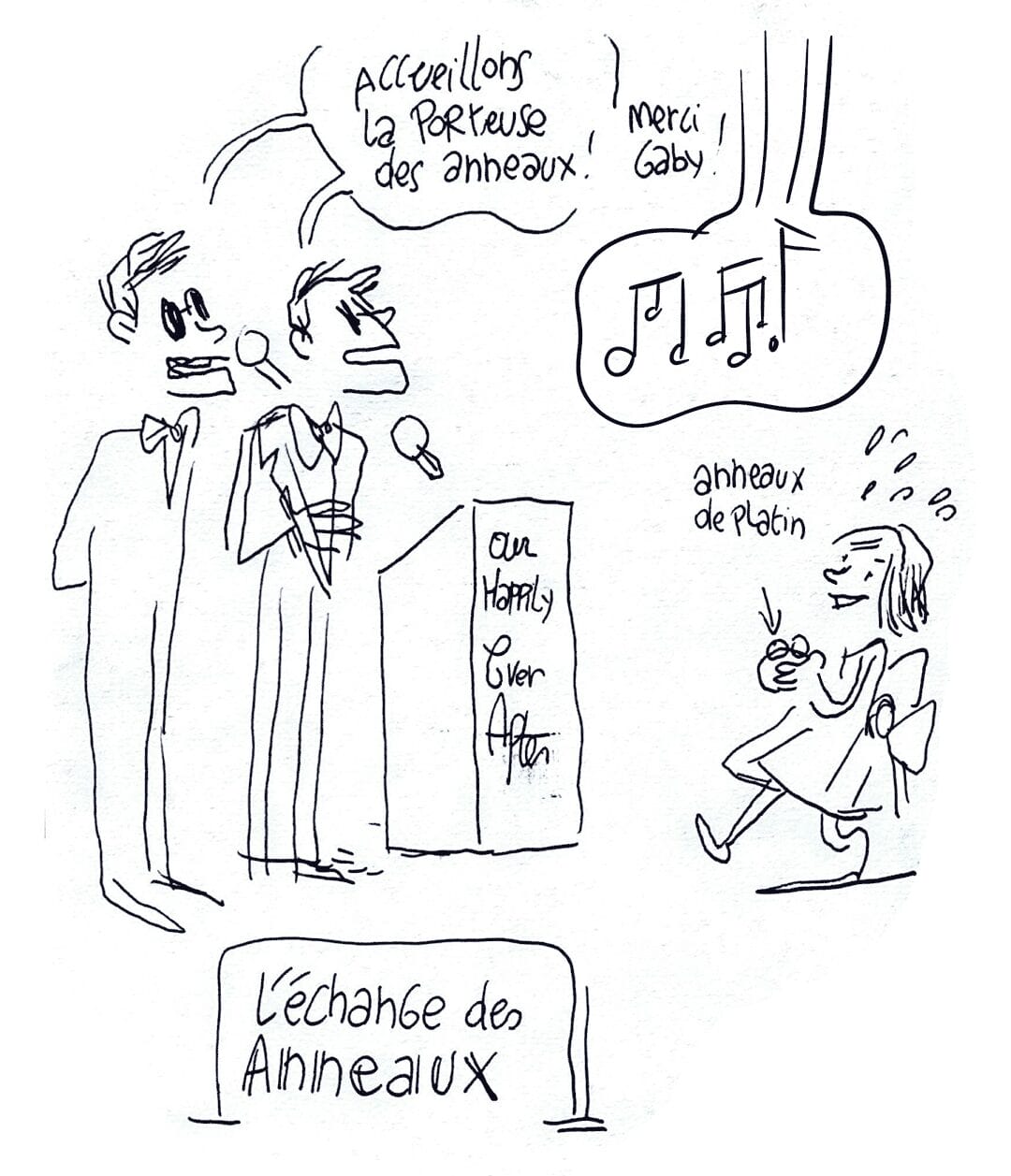 Dessin de mariage - début cérémonie