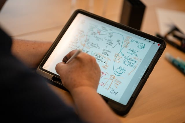 Facilitation graphique sur toile-workshop, notes