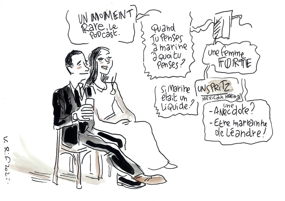 Dessin d'un mariage à La Rochelle (Charente-Maritime). jeu pour les mariés
