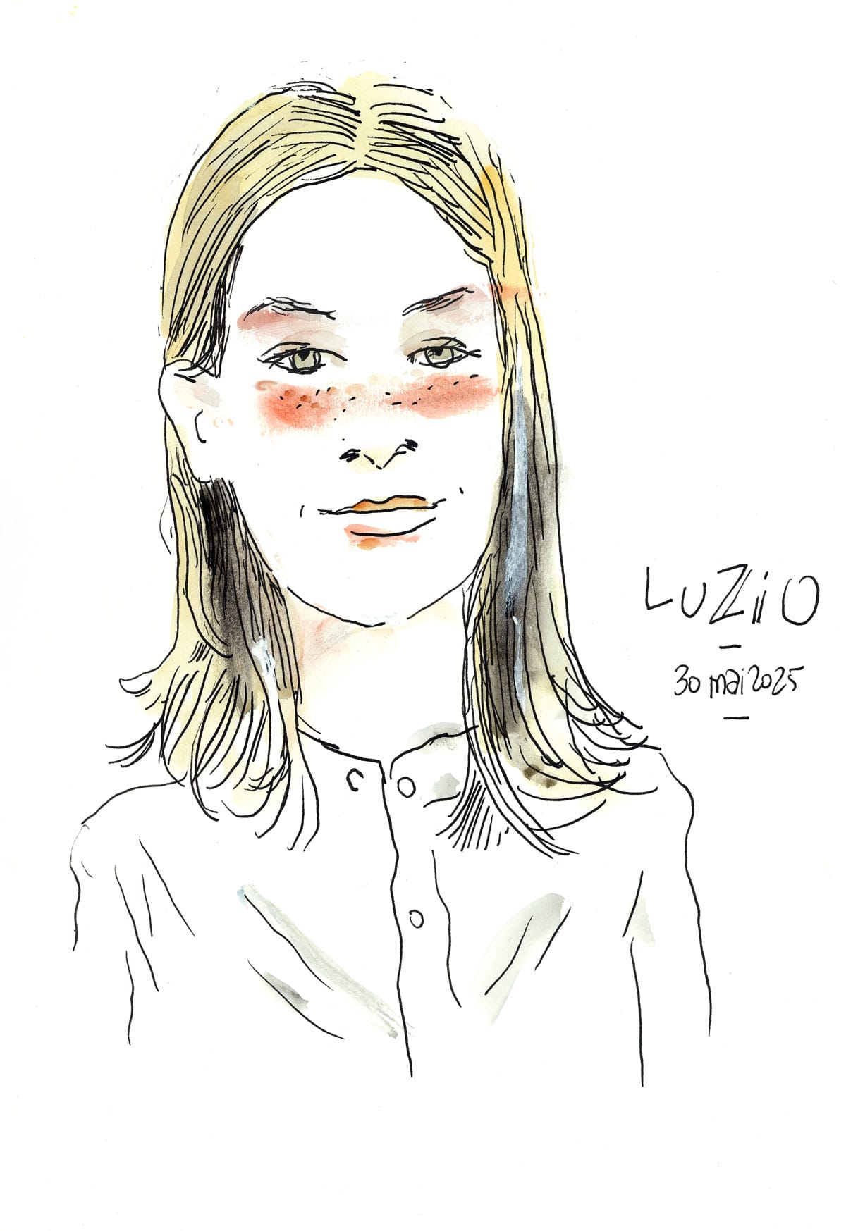 Dessin d'un mariage à La Rochelle (Charente-Maritime). portrait d'un enfant Luzio