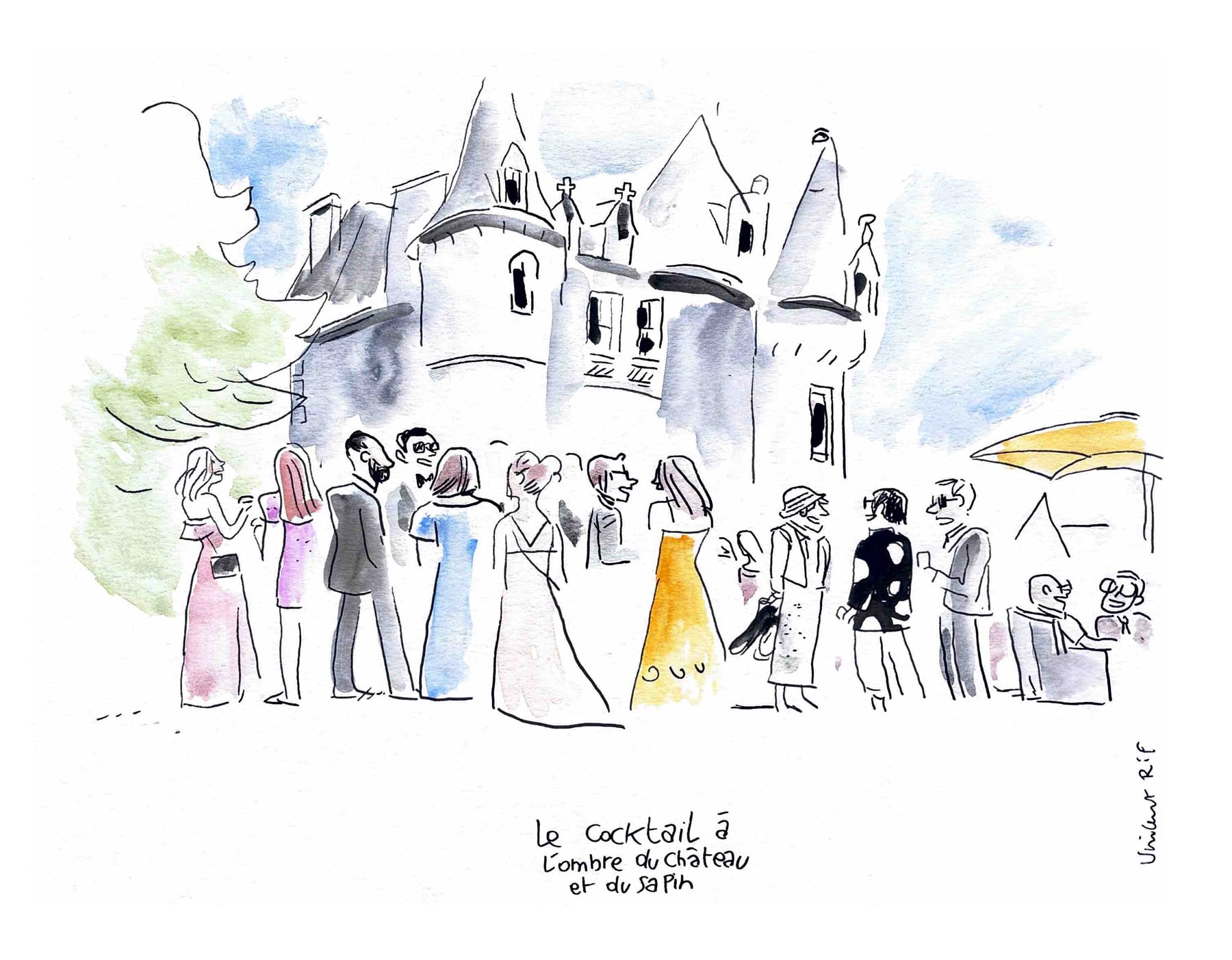 dessin de mariage - chateau de Vieuville