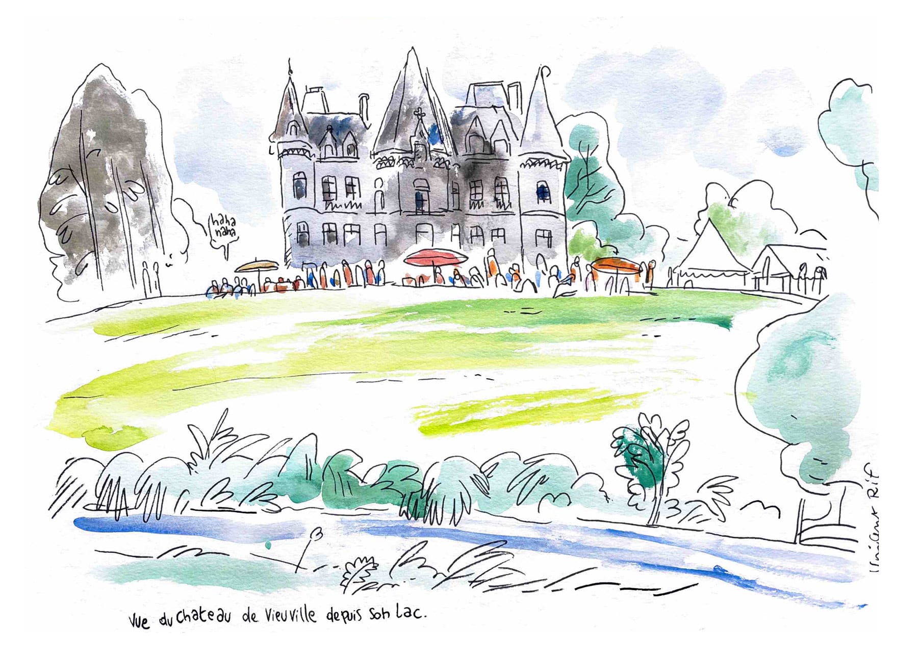 dessin de mariage - jardins du chateau de vieuville