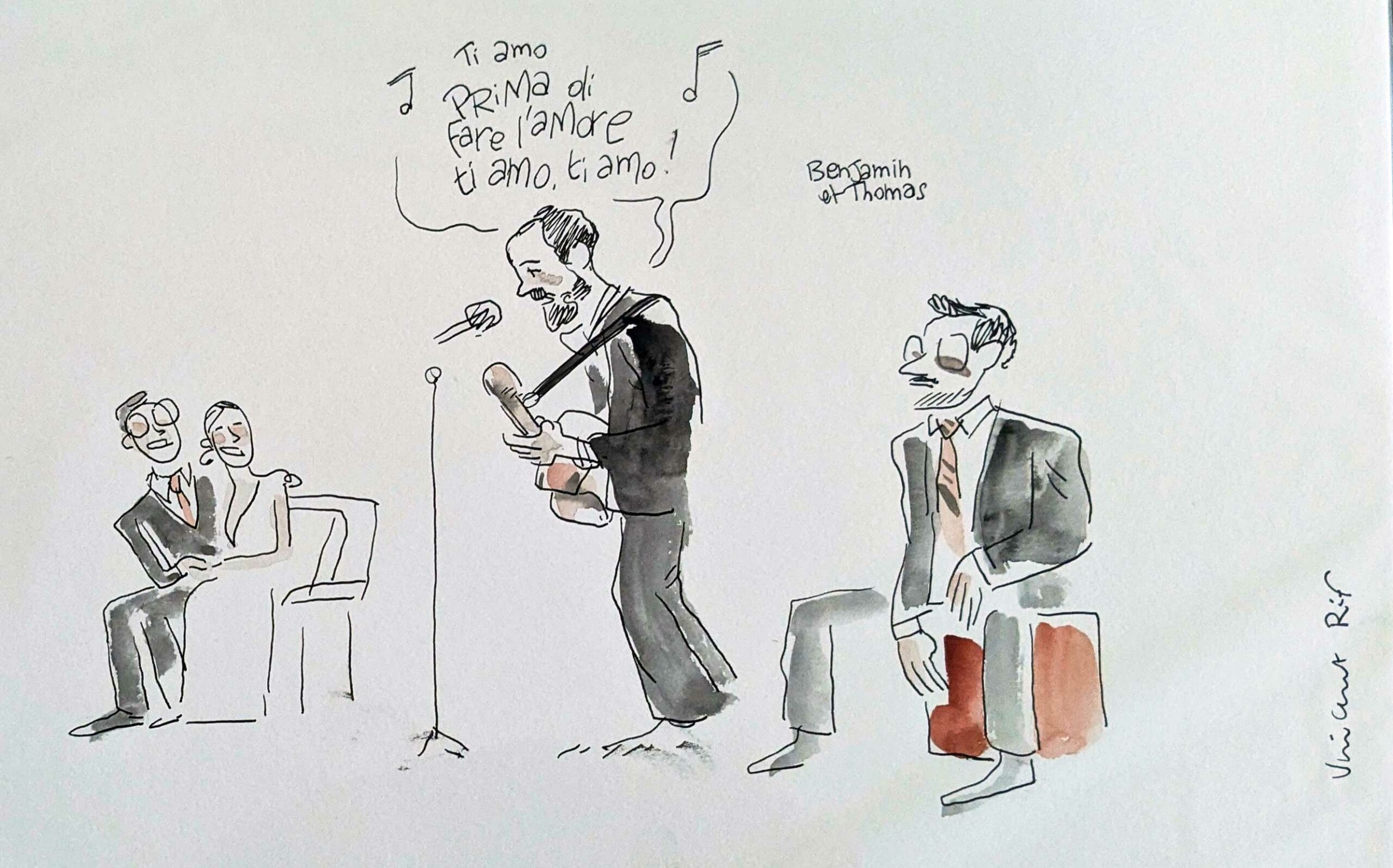 Dessins de mariage - le concert