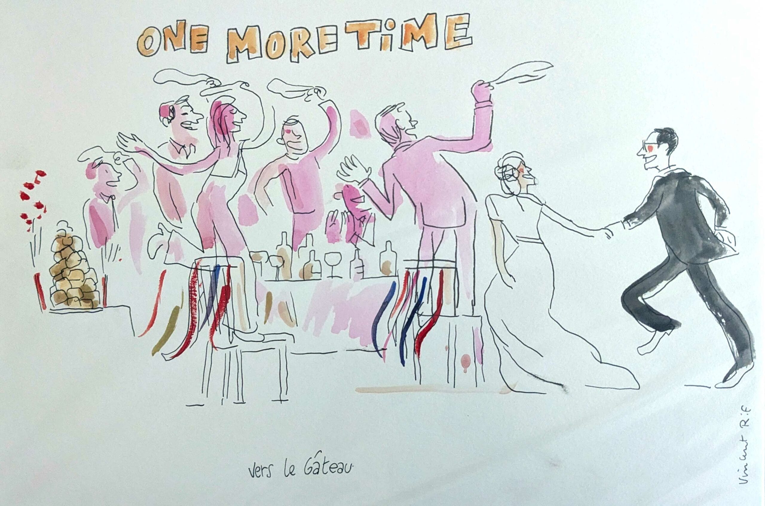 La chanson One More Time - dessin de mariage