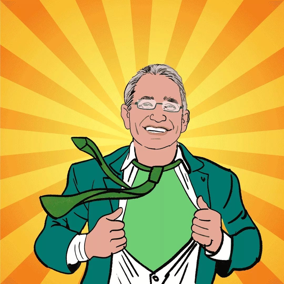 Portrait de directeur en super-héros
